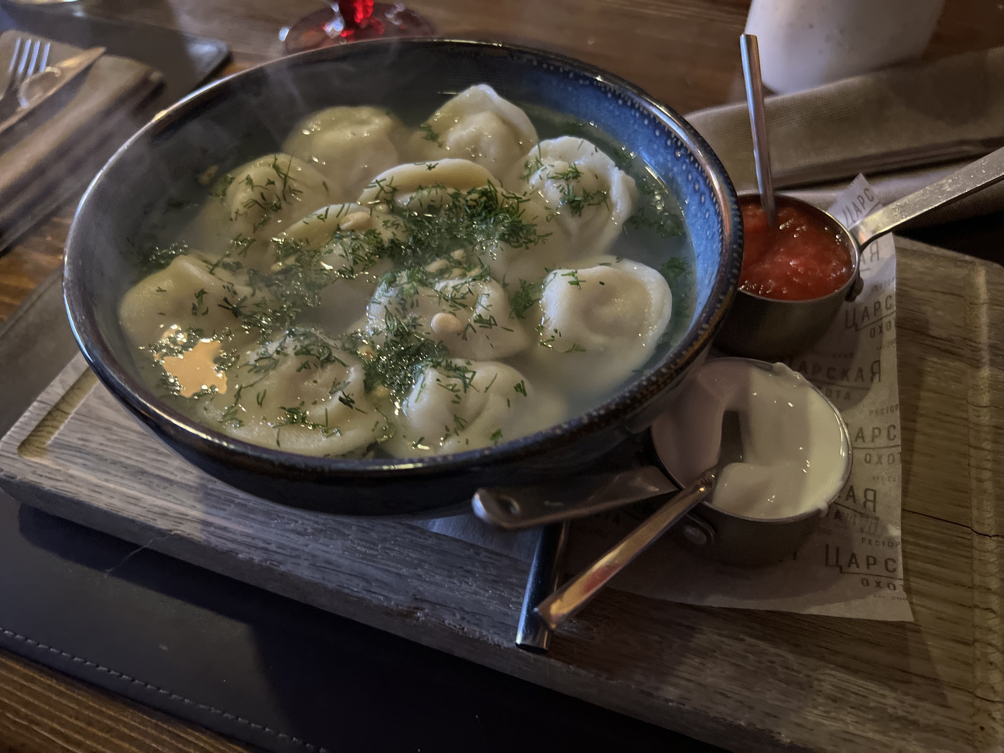 Сибирские пельмени на трех мясах в ресторане "Царская охота"